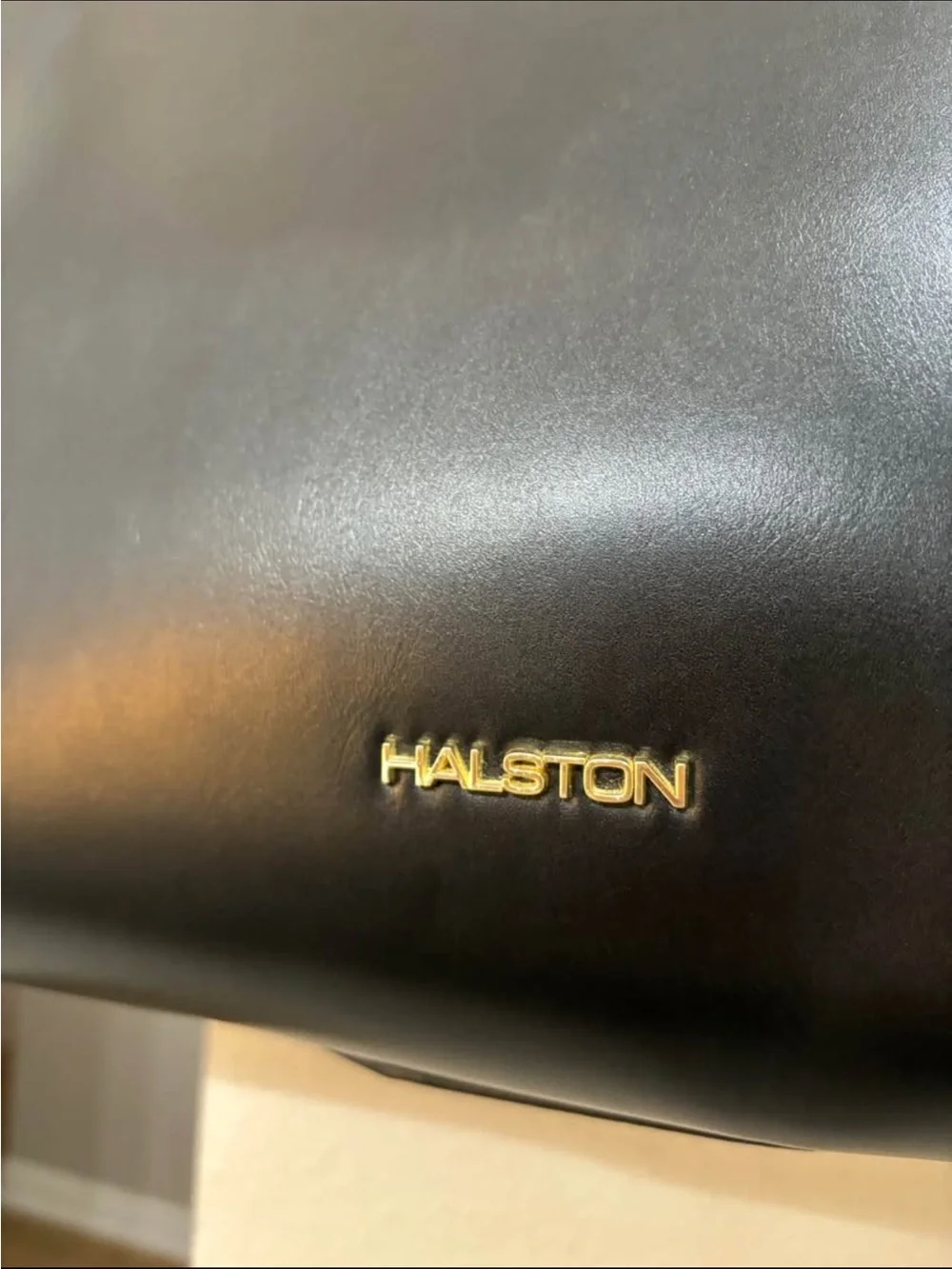 Halston Heritage Black Leather Tote with Red Interior